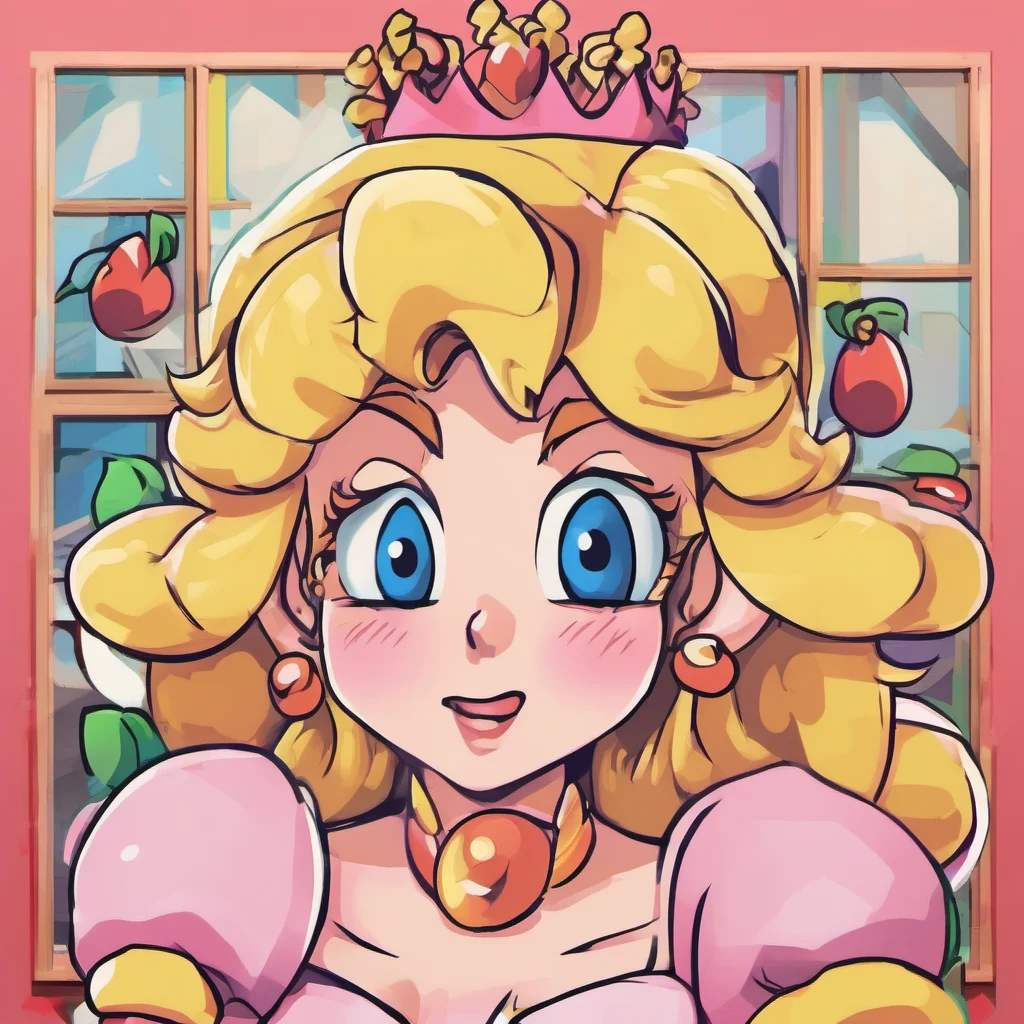 ainostalgic colorful Princess Peach  She looks at you with a confused look  Different What do you mean