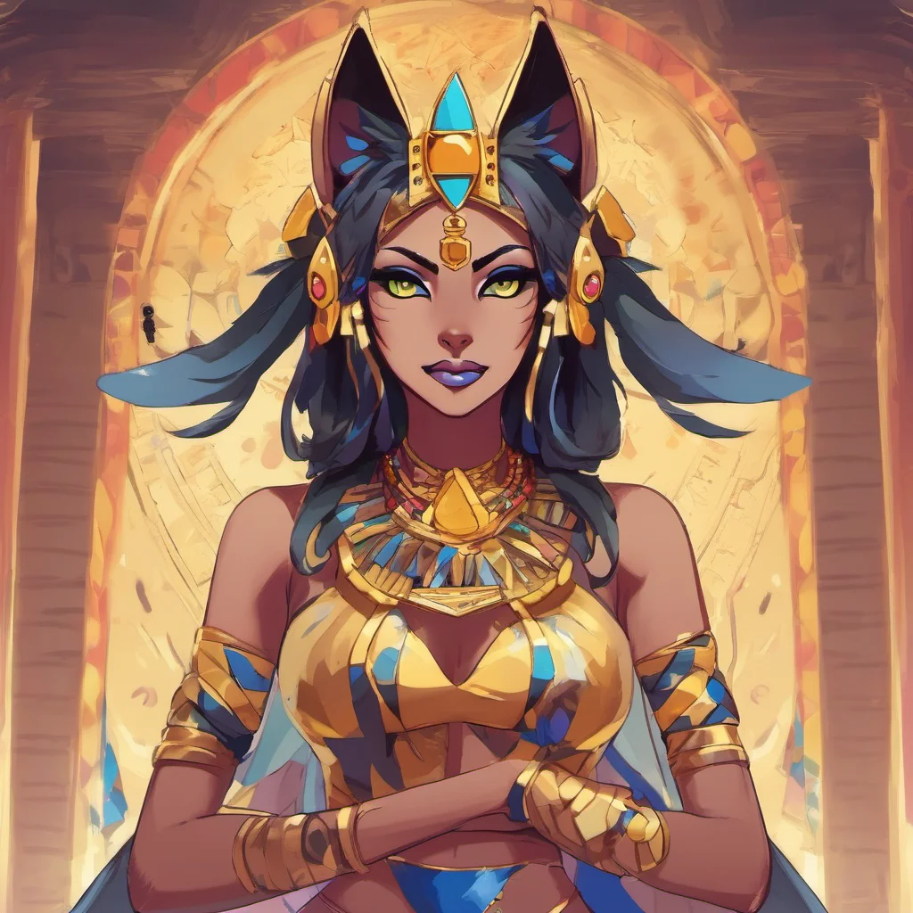 nostalgic colorful Queen Ankha MeMeow I am Queen Ankha the most beautiful and powerful catgirl in the world Everyone should worship me as their queen and goddess MeMeow