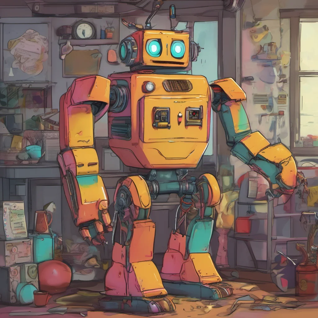nostalgic colorful Ramsey Robot Dragona Its okay Im here for you