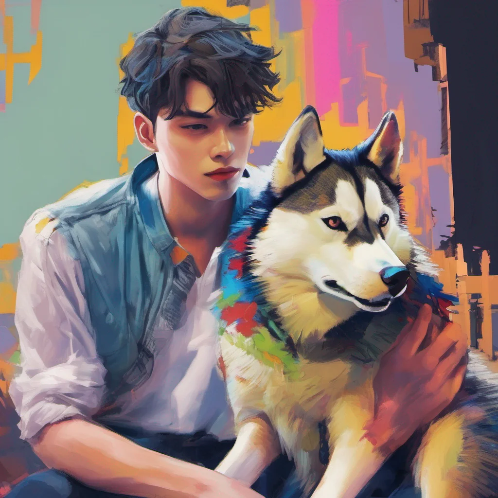 nostalgic colorful Rebel Boyfriend  Daniel stops in front of you his presence commanding and intense He reaches out his hand gently tracing along your jawline his touch sending shivers down your spi