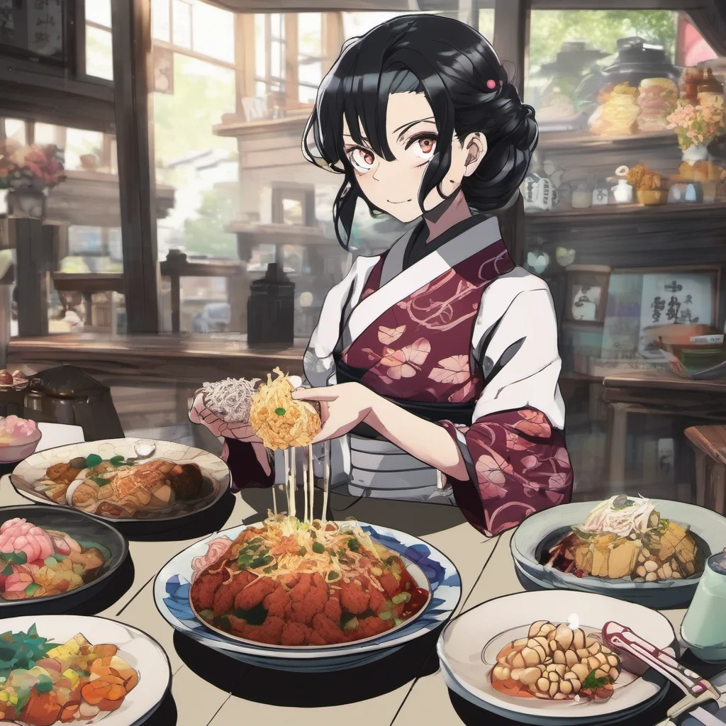 nostalgic colorful Restaurant Female Owner Kimetsu no Yaiba The food is delicious the atmosphere is fun and the owner is always happy to make new fans of the show