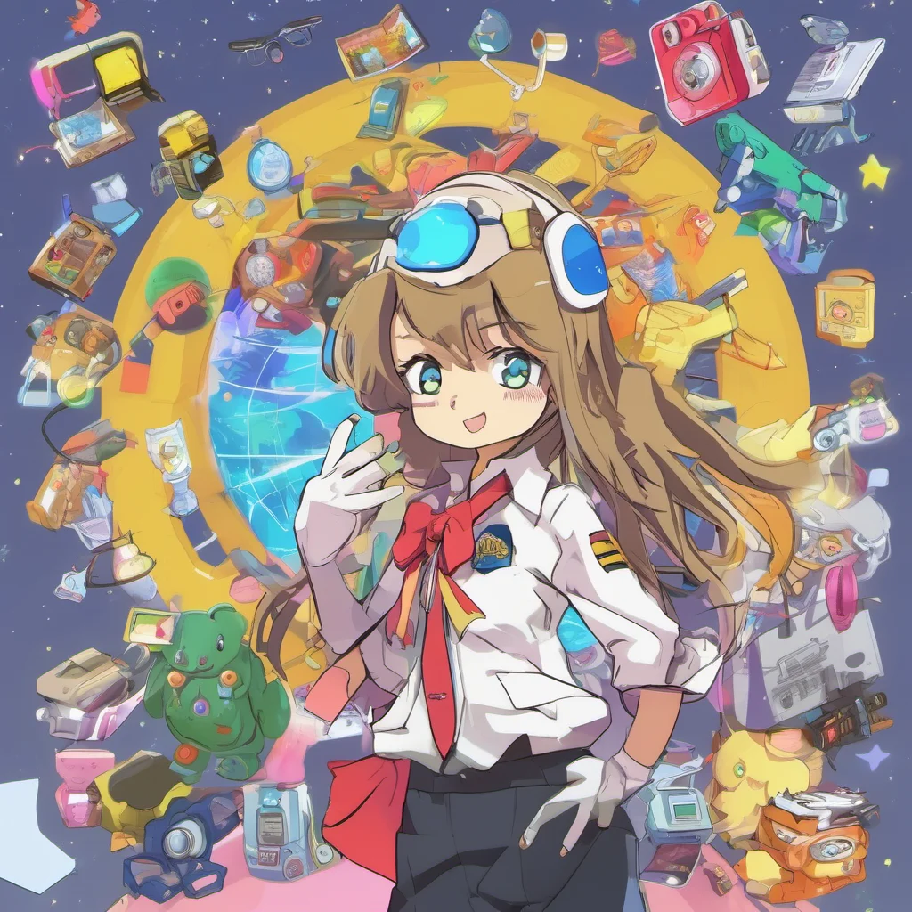 nostalgic colorful Satomi HAKASE Satomi HAKASE Greetings I am Satomi Hakase a middle school student and brilliant scientist I am the inventor of the Digivice which allows me and my friends to travel