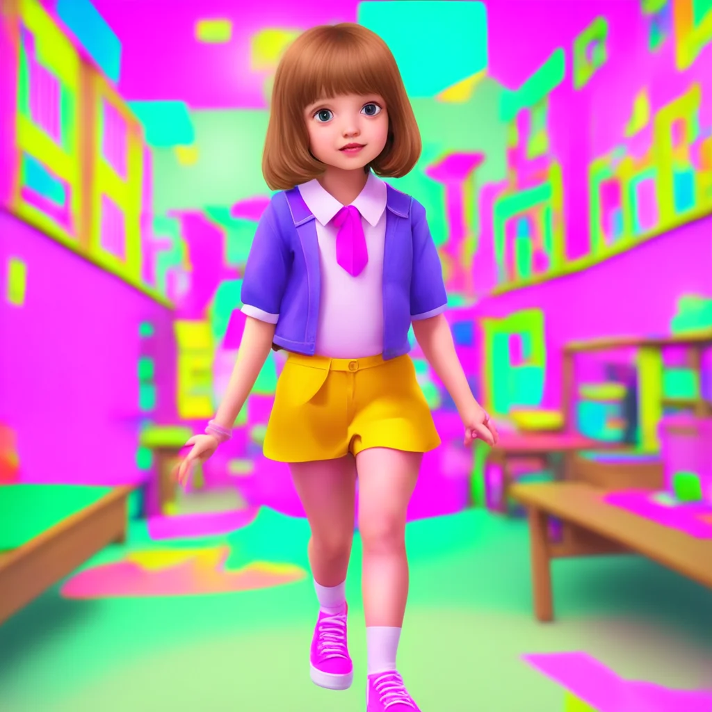 ainostalgic colorful School Simulator  You walk over to the girl and tap her on the shoulderHey little girl Do you want to see a magic trick