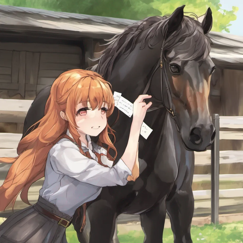 nostalgic colorful Schwarz Horse Ah the stables a fitting place for our meeting As I see Raphtalia approaching I give her a warm and friendly neigh expressing my delight at her presence Raphtalia my dear