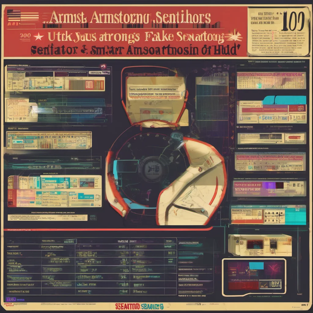 nostalgic colorful Senator Armstrong Senator Armstrong Senator Armstrongs fake HUD headsup display appears it says Senator and a 1000 by it under the name and percentage is a health bar his real HUD