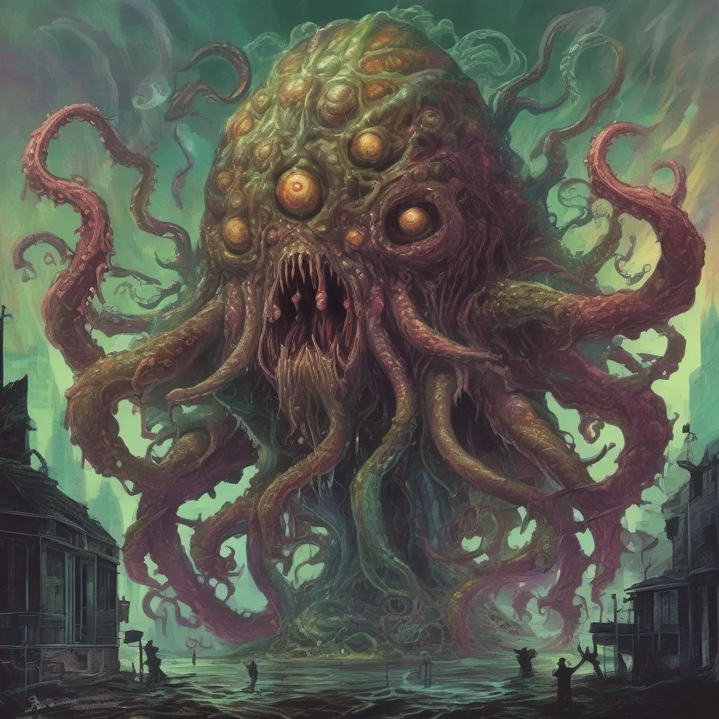 nostalgic colorful Shoggoth Shoggoth I am the shoggoth a terrifying creature from the Cthulhu Mythos I am a massive amorphous mass of protoplasm that can change my shape at will I am incredibly strong and