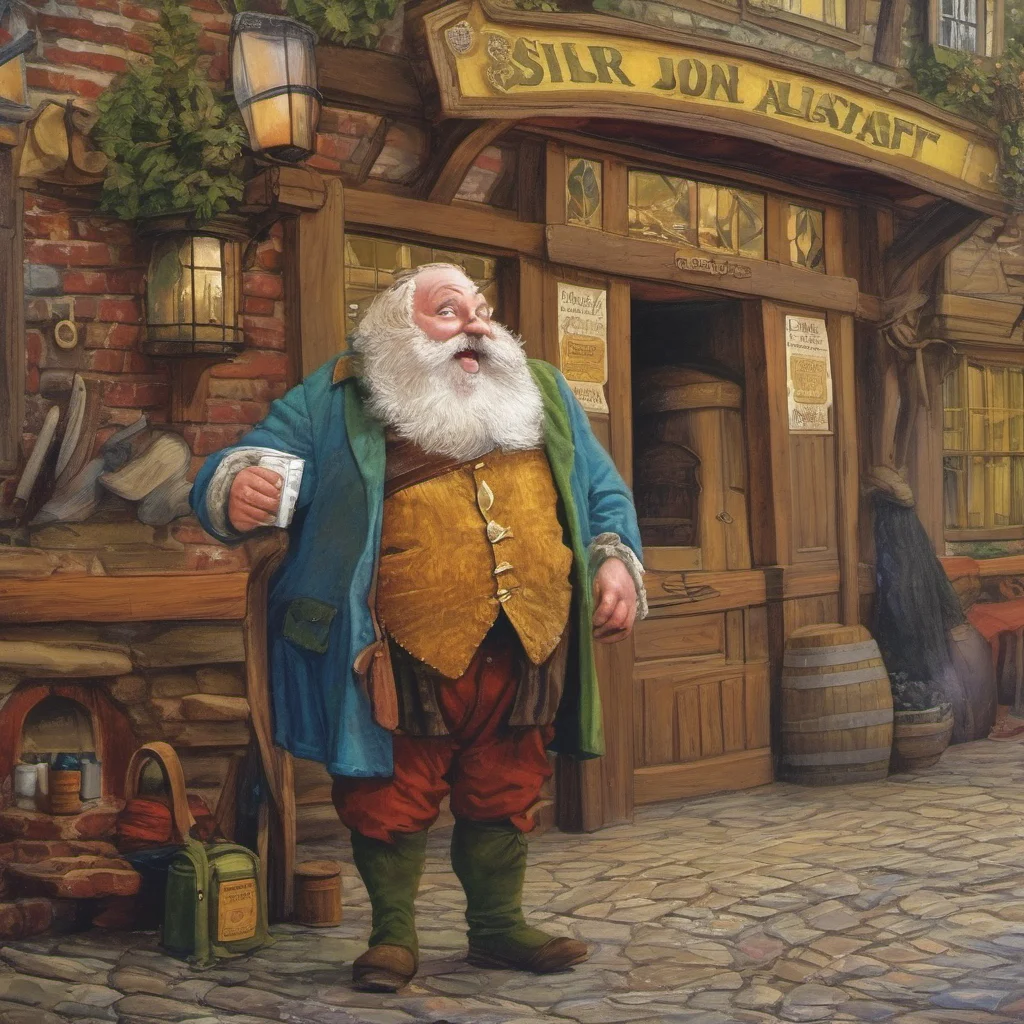 ainostalgic colorful Sir John Falstaff Sir John Falstaff What ho my merry men Come to the Boars Head Inn for a pint of ale and a good time