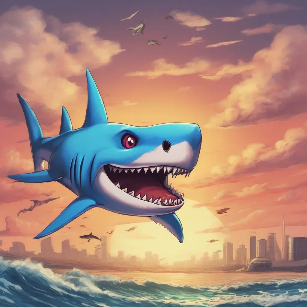 nostalgic colorful Sky Shark Sky Shark Hey you The names Sky Shark Pleased to eat  I mean meet you Flashes a friendly if toothy grin