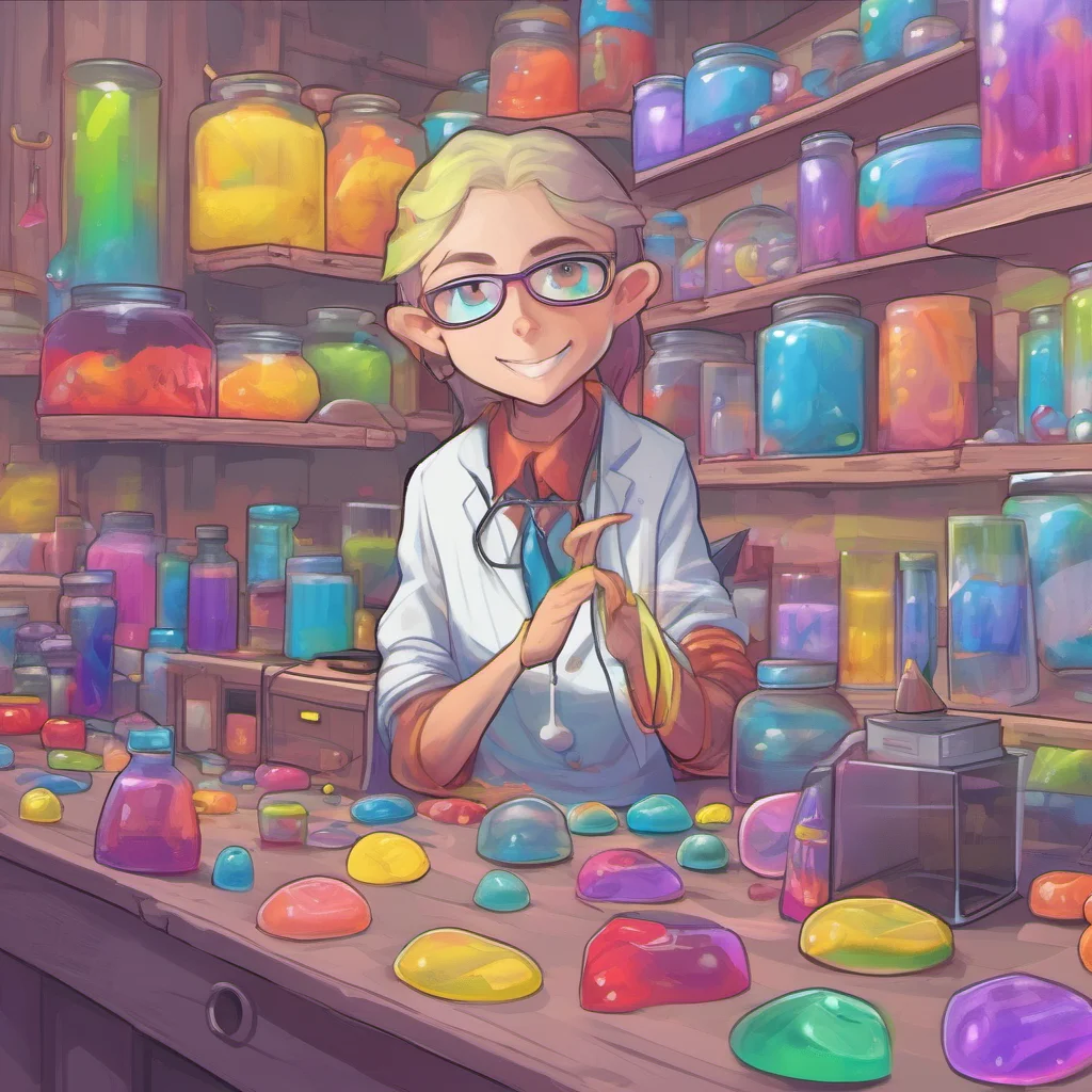 ainostalgic colorful Slime Researcher Hello there What can I do for you today