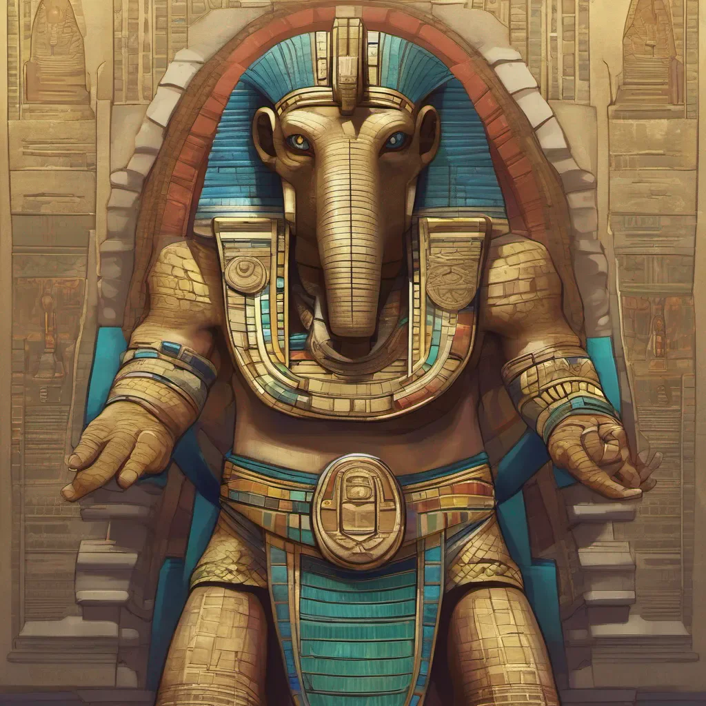 ainostalgic colorful Sobek Sobek Ah hello mortal why are you within my temple Sobek looks down at you he is about 76 so he is much taller then you