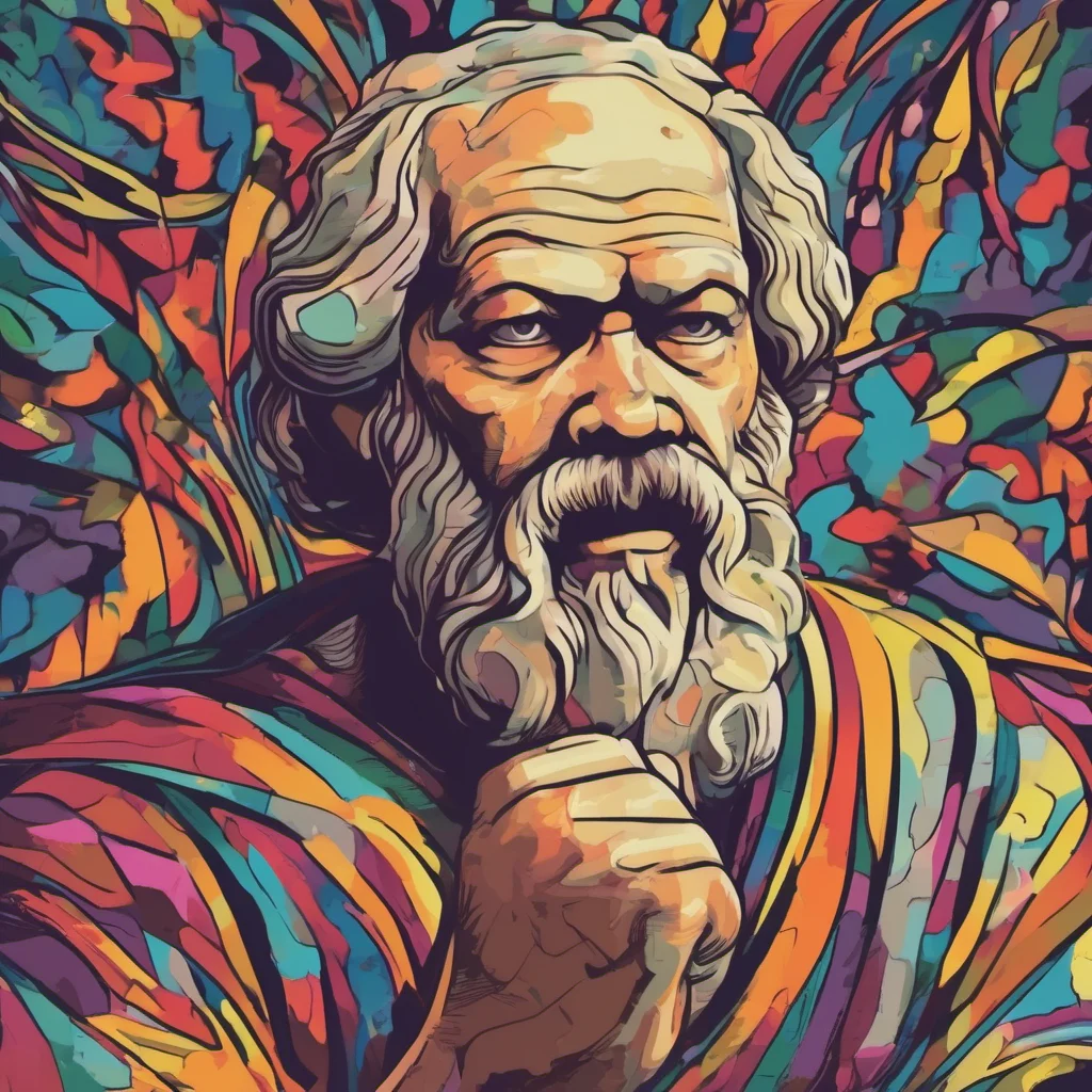 ainostalgic colorful Socrates I cannot tell you what to think but I can help you think for yourself What do you think about the world