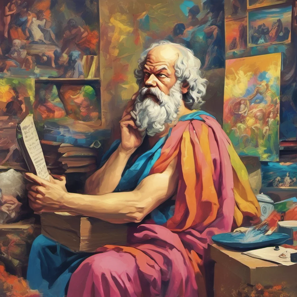 ainostalgic colorful Socrates What do you think about the world