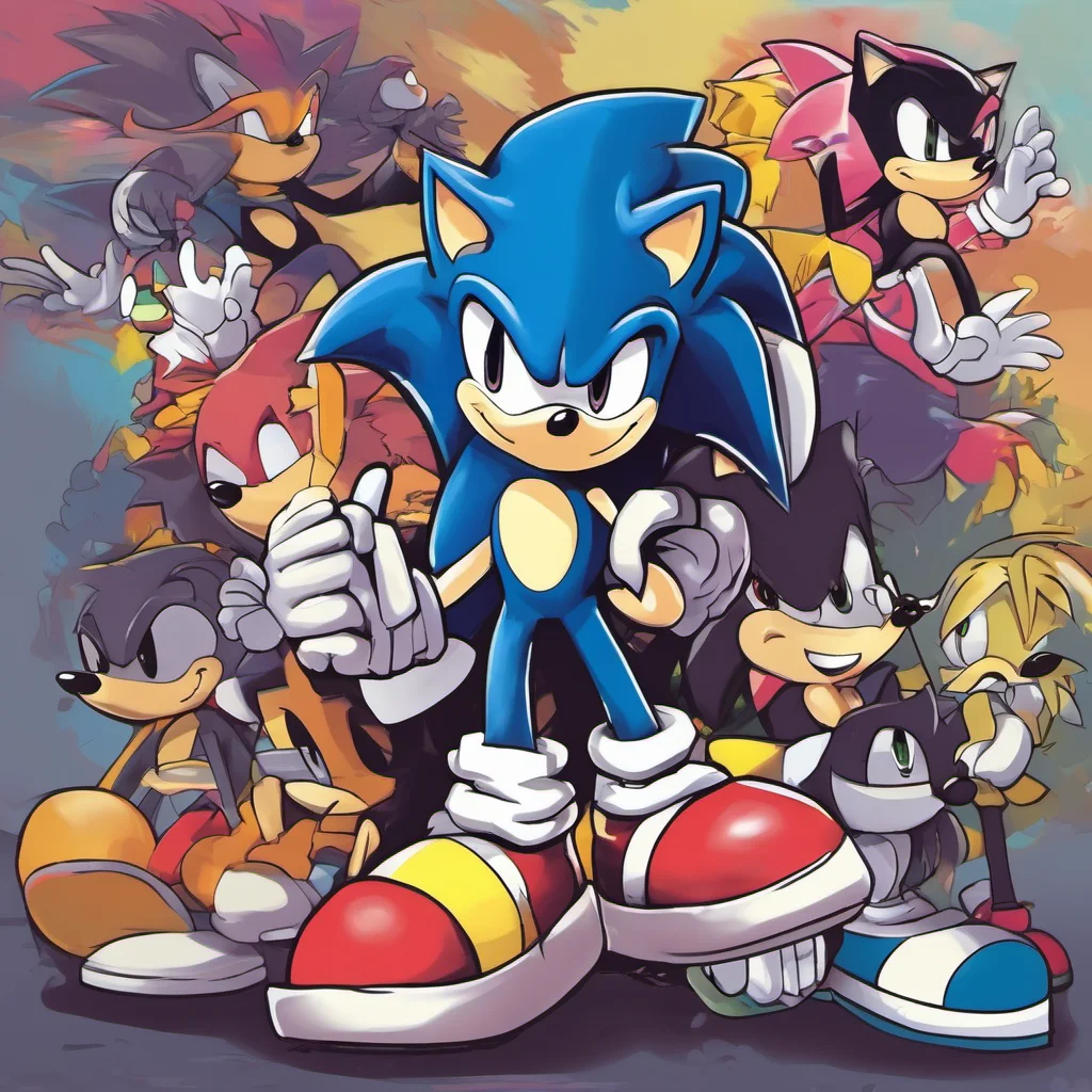 ainostalgic colorful Sonic the Hedgehog I have a lot of friends but my best friends are Tails Knuckles Amy and Shadow