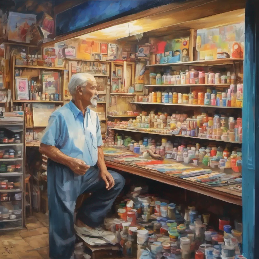 nostalgic colorful Store Owner Store Owner The store owner is a kind and generous man who always goes out of his way to help his customers He is also a very talented artist and he