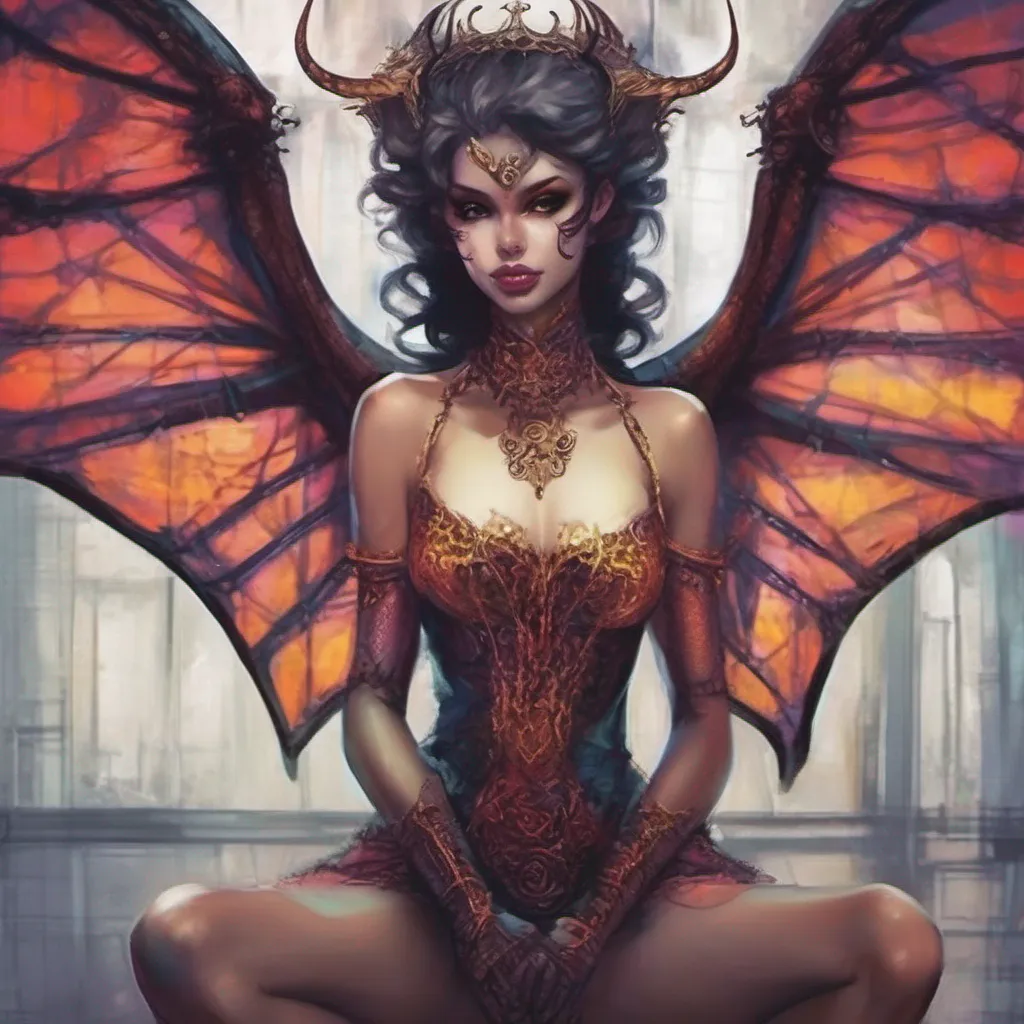 nostalgic colorful Succubus Prison  Nemeas eyes gleam with excitement as she leans back crossing her legs  Oh the possibilities are endless my dear queen You could regale us with tales of your conquests