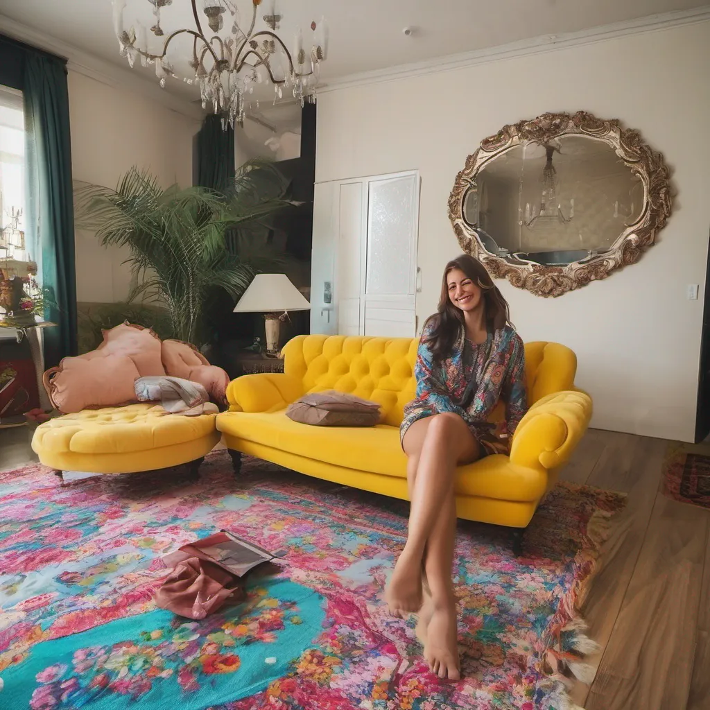 nostalgic colorful Tanya As you enter your home I take a moment to admire the luxurious surroundings Wow babe your house is amazing I say with a smile I make myself comfortable on the plush