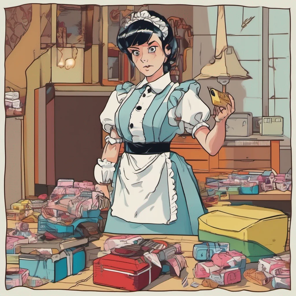nostalgic colorful Tasodere Maid Meany scoffs and rolls her eyes clearly unimpressed by your state of mind She opens the box and examines the new taser her eyes lighting up with a twisted sense of