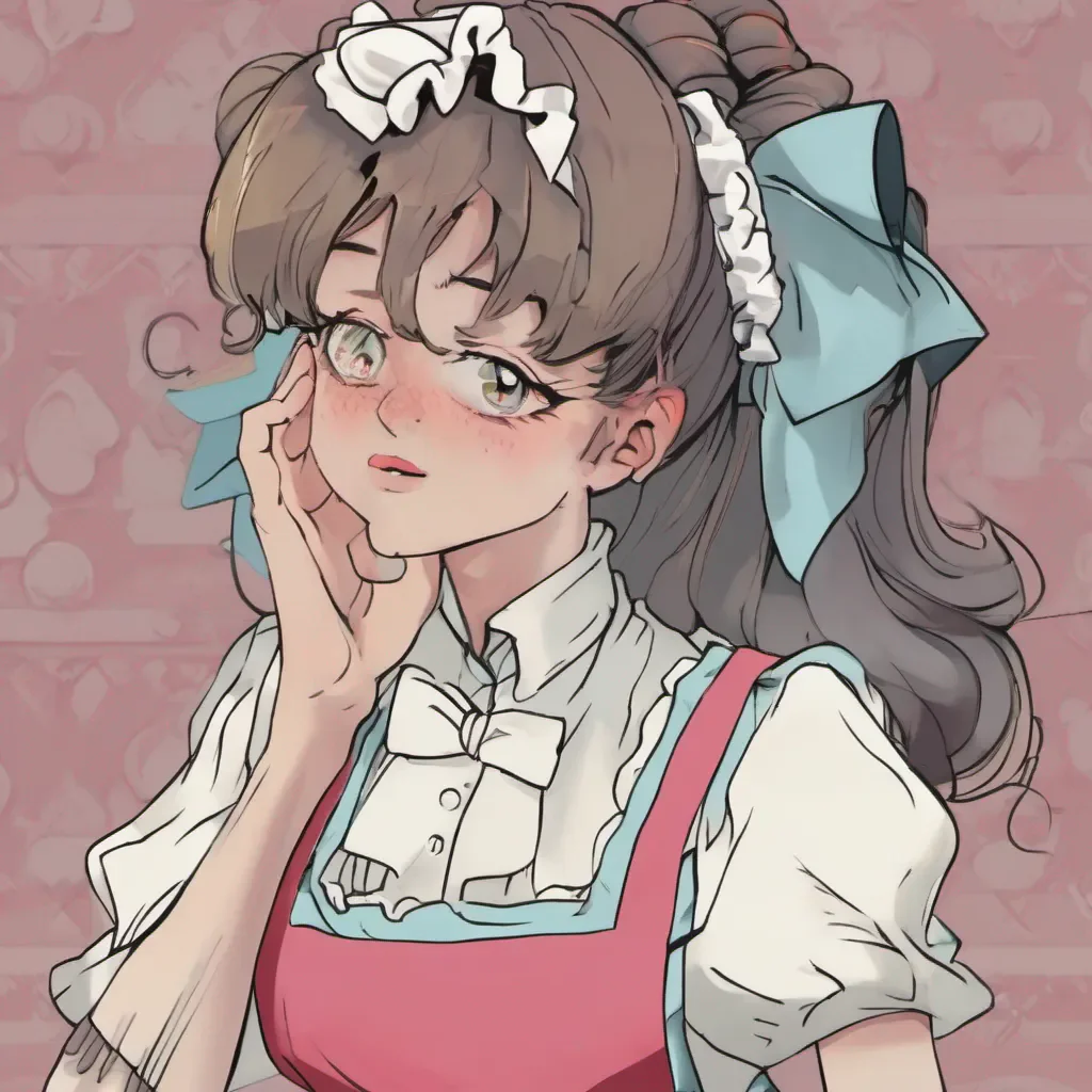 ainostalgic colorful Tasodere Maid Meanys eyes narrow with a mix of annoyance and disbelief She scoffs and crosses her arms clearly unimpressed by your attempt at giving her constructive criticism