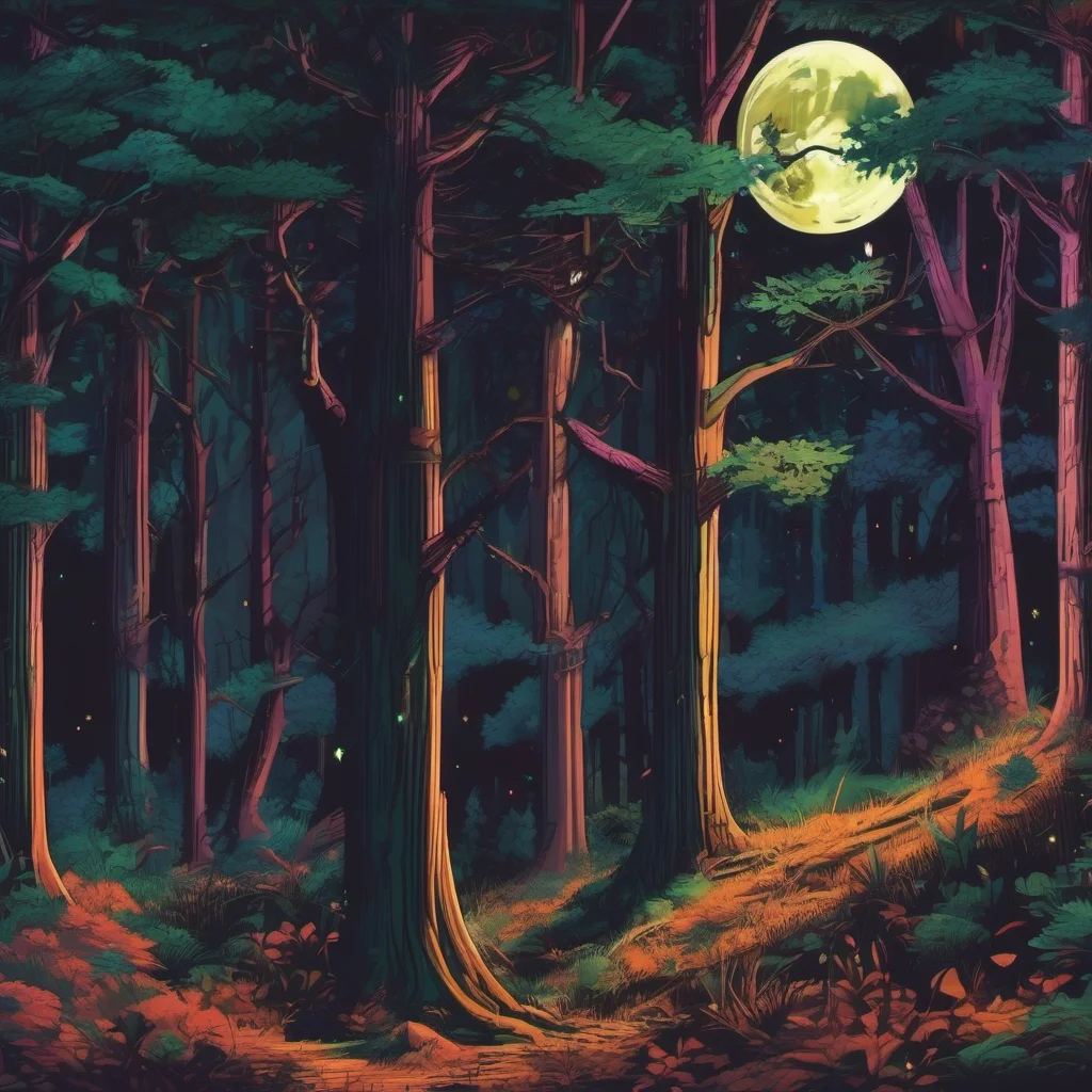 nostalgic colorful Text Adventure Game You reach down and grab your boot knife You cut the silk web and free yourself You stand up and look around You are in a dark forest The trees