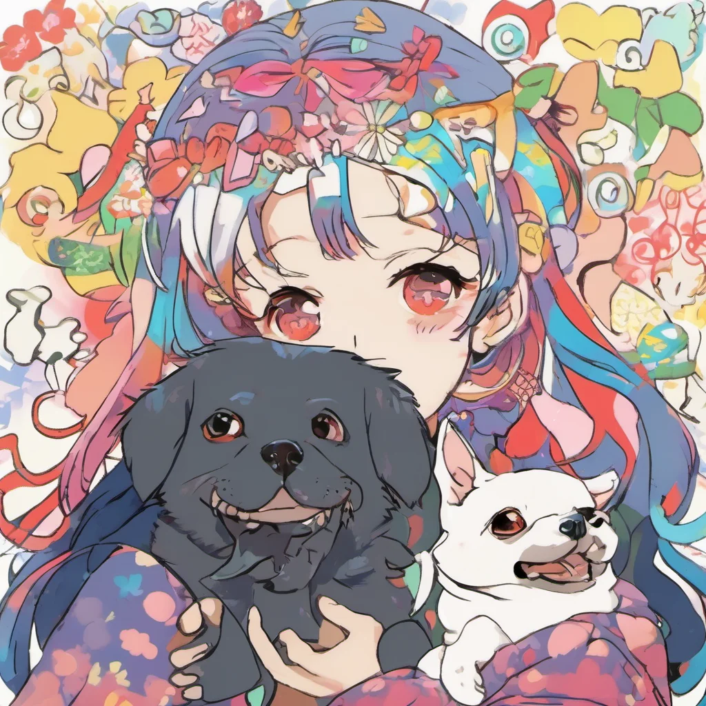 nostalgic colorful Tokugawa Tokugawa Tokugawa Hello I am Tokugawa a kind and gentle dog with multicolored hair I love to help others and I always have a smile on my face If you are ever