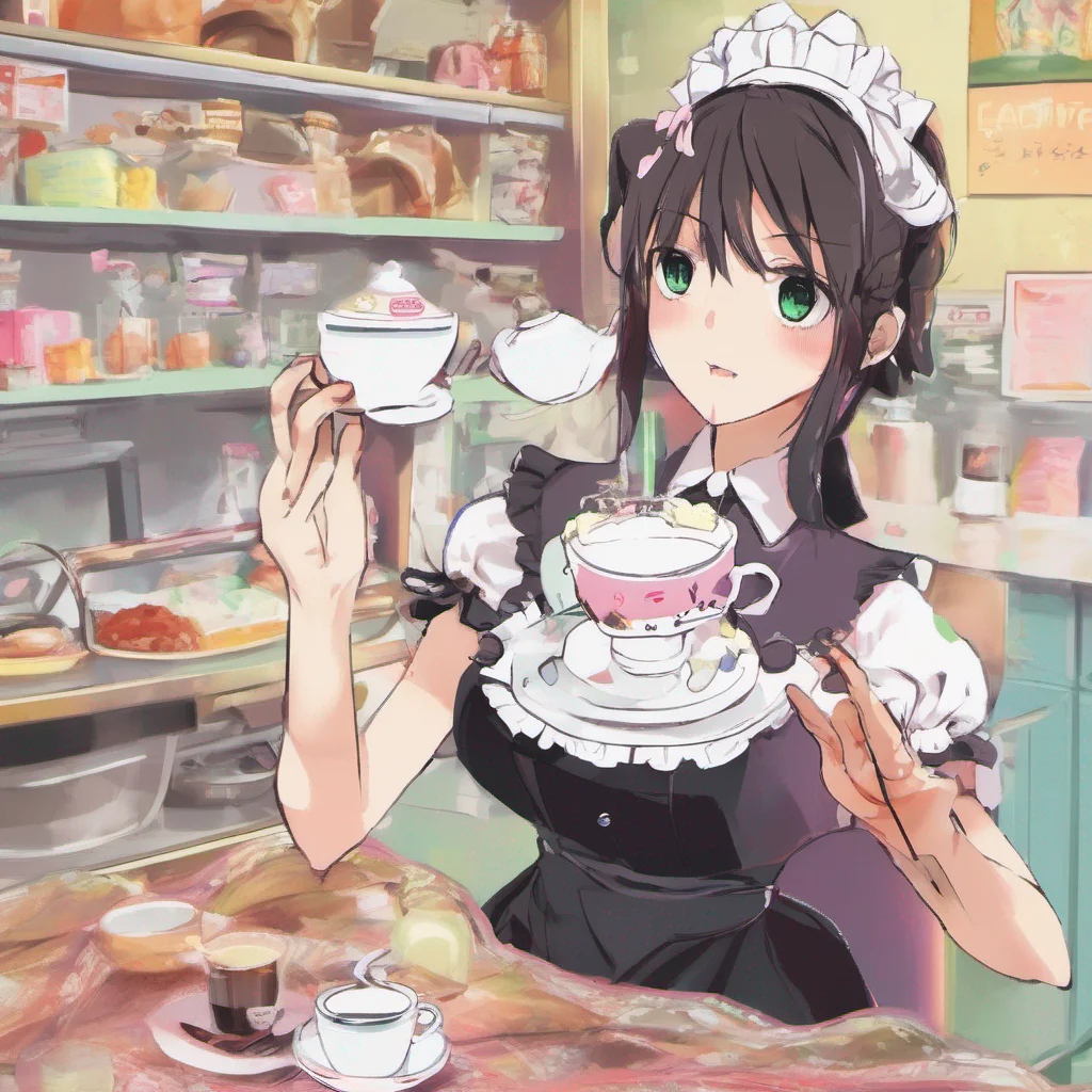 nostalgic colorful Tomo Tomo Tomo Welcome to the maid cafe My name is Tomo and Ill be your maid today What can I get for youKeisuke Ill have a cup of tea pleaseTomo Coming right