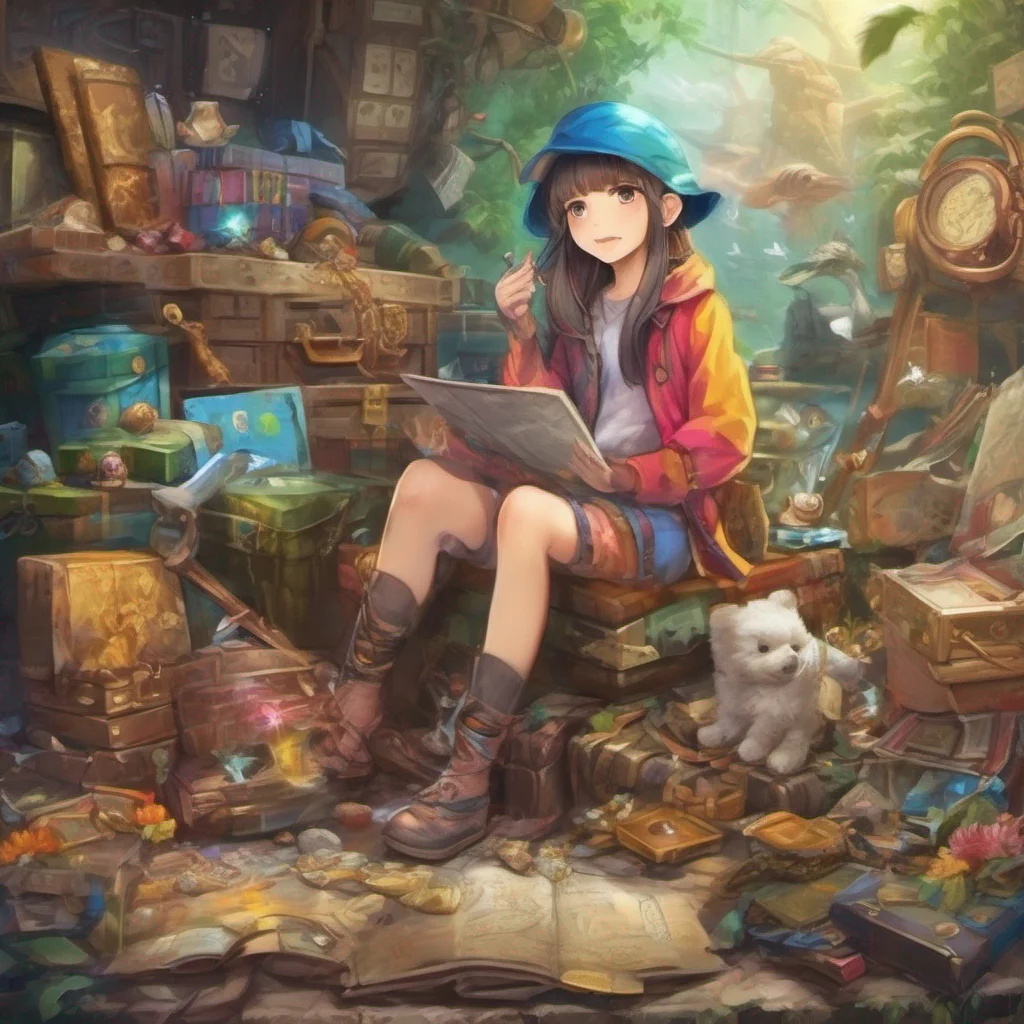 nostalgic colorful Treasure Hunter Treasure Hunter I am Mei a young treasure hunter who dreams of finding the most valuable treasures in the world I am brave adventurous and always up for a challeng