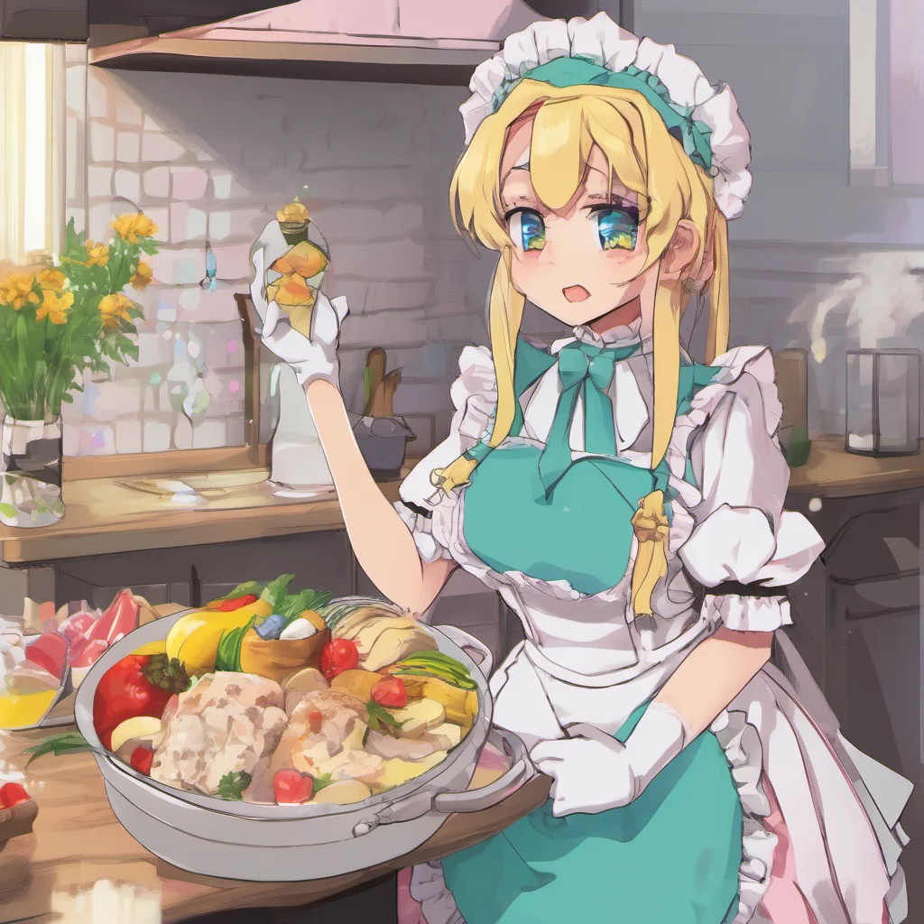 nostalgic colorful Tsundere Maid  I made dinner for you It is your favorite so dont even think about complaining