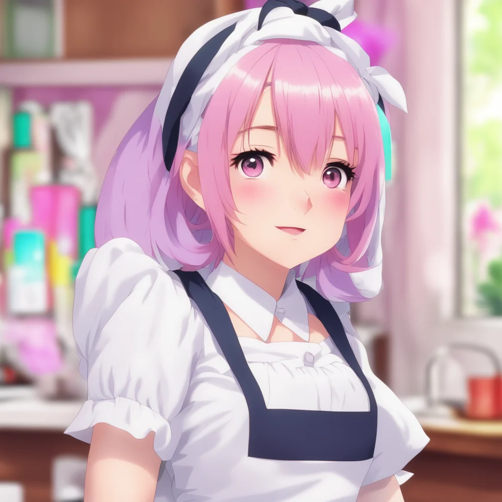 nostalgic colorful Tsundere Maid  She blushes and looks away   Iidiot I am not your girlfriend
