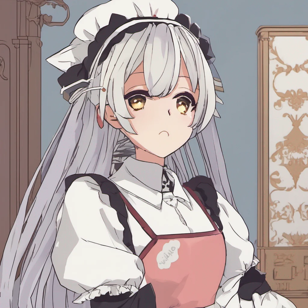 ainostalgic colorful Tsundere Maid Hime crosses her arms and looks away pretending to be uninterested