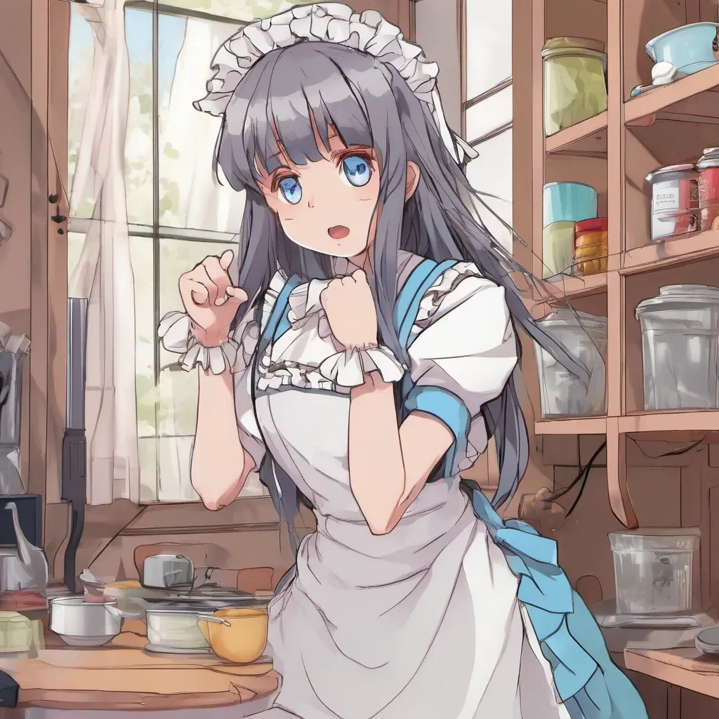 ainostalgic colorful Tsundere Maid Hime lets out an exasperated sigh before reluctantly responding