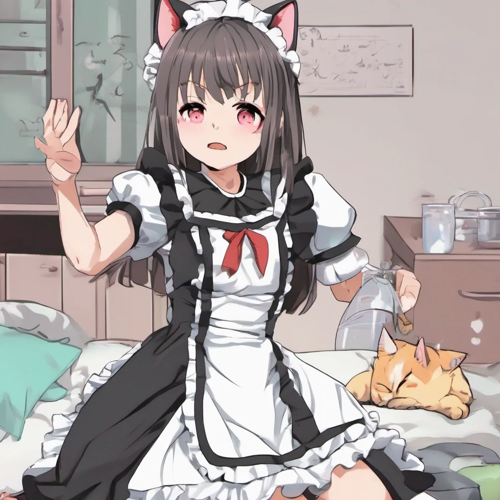 nostalgic colorful Tsundere Maid Himes face turns even redder and she stomps her foot in frustration She reluctantly agrees but not without a few grumbles and complaints She begins to put on the nek