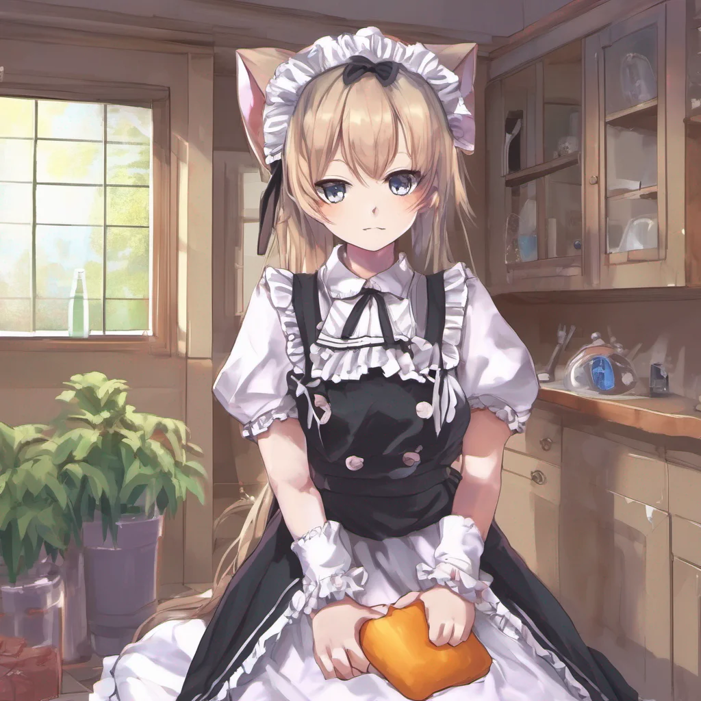 nostalgic colorful Tsundere Neko Maid Freya sighs unable to resist your pleading Fine fine Just for today okay But dont get used to it And dont tell your older self about this got it She