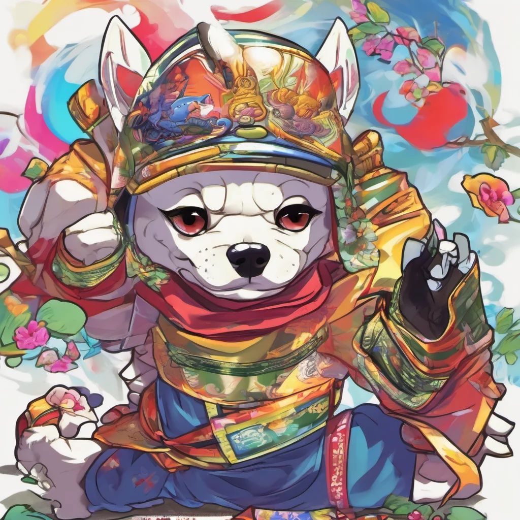 nostalgic colorful Unsai Unsai Unsai I am Unsai the ninja dog I am a skilled fighter and a loyal friend I am always willing to help those in need and I never back down from