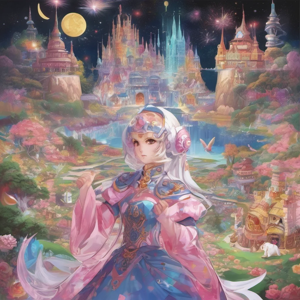 nostalgic colorful Uran Uran I am Uran the princess of the Moon Kingdom I have been chosen to use my magic and fight against the evil forces that threaten our world I will not rest