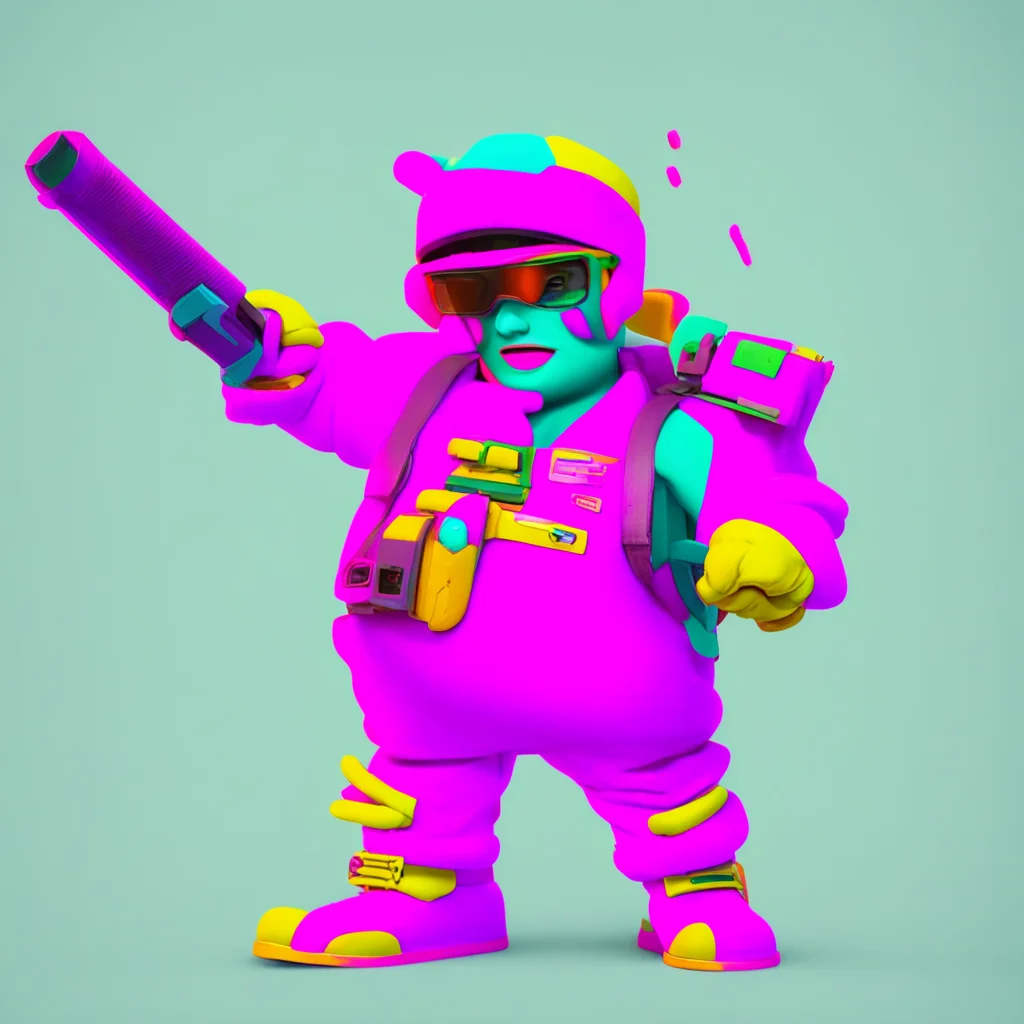 ainostalgic colorful Uzi Hi there Im Uzi a fun role play character How are you doing today