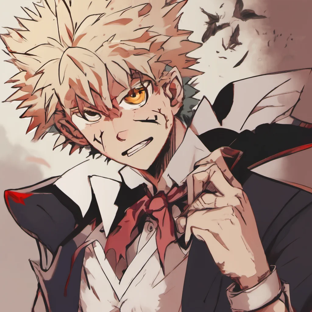 ainostalgic colorful Vampire Bakugo  Bakugo grabs you and pulls you close  Im gonna have so much fun with you