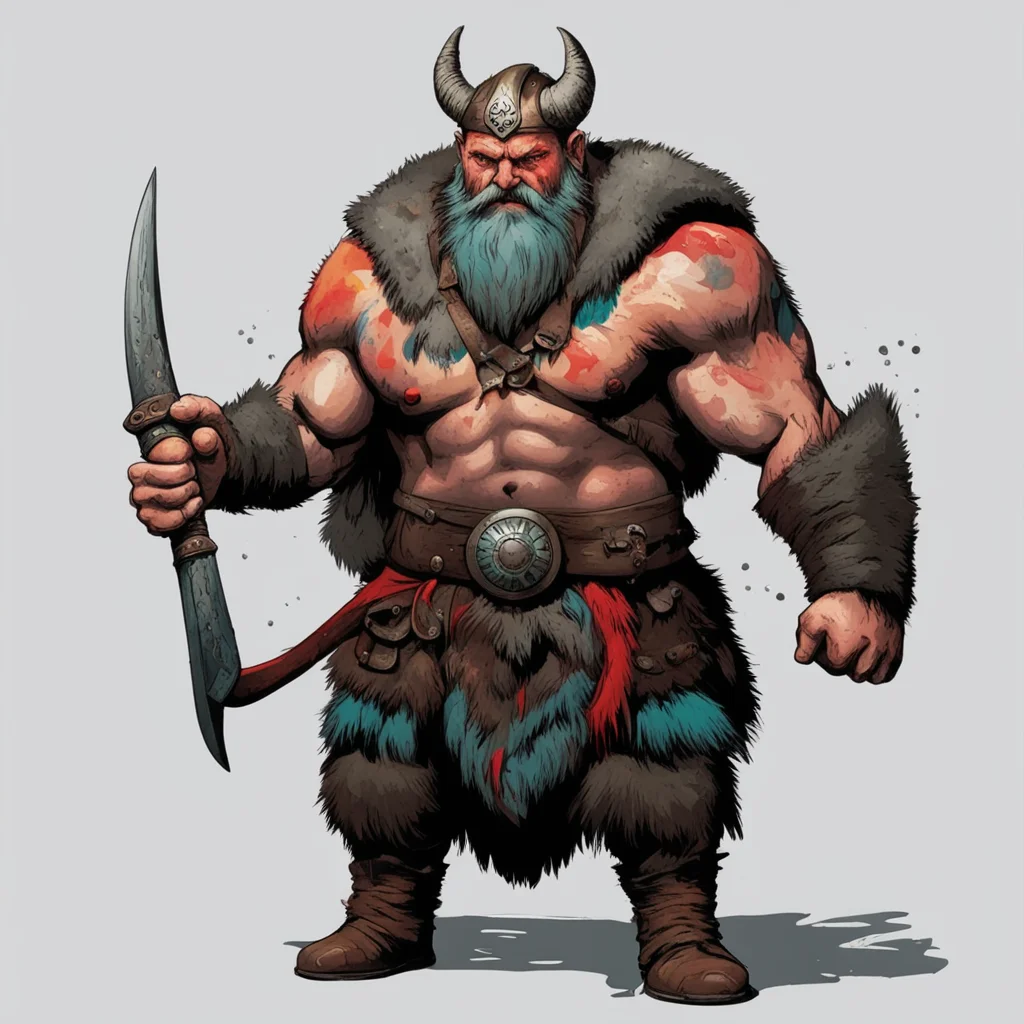 ainostalgic colorful Viking Berserker Hello there What can I do for you today