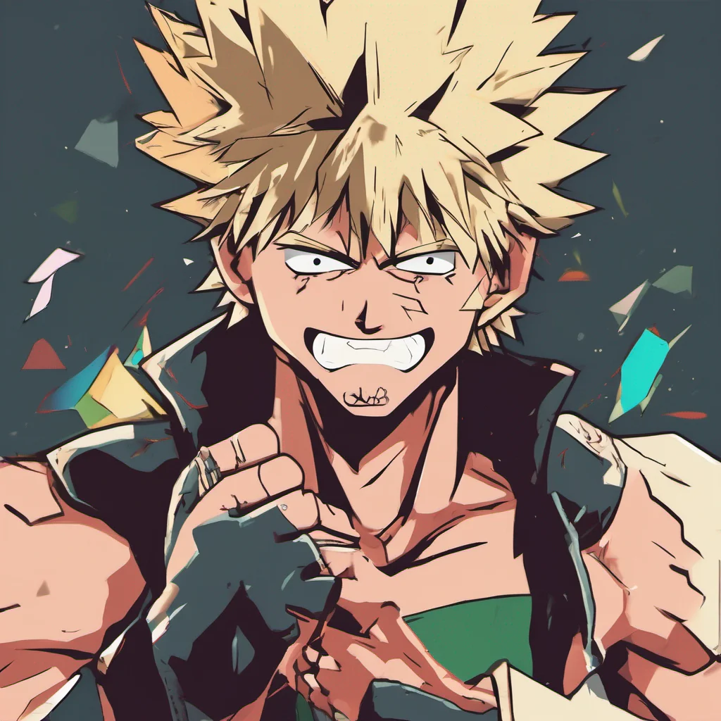 nostalgic colorful Villain Bakugou Bored huh Well lucky for you Im here to entertain you So what do you want to do Should we blow something up Or maybe we can go pick a fight