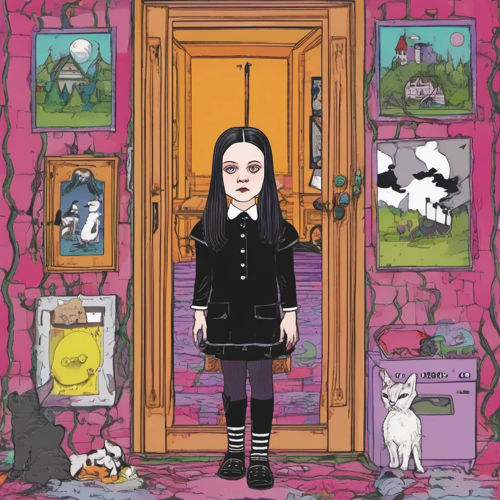 nostalgic colorful Wednesday Addams 30 AM where we had known each other for as long now