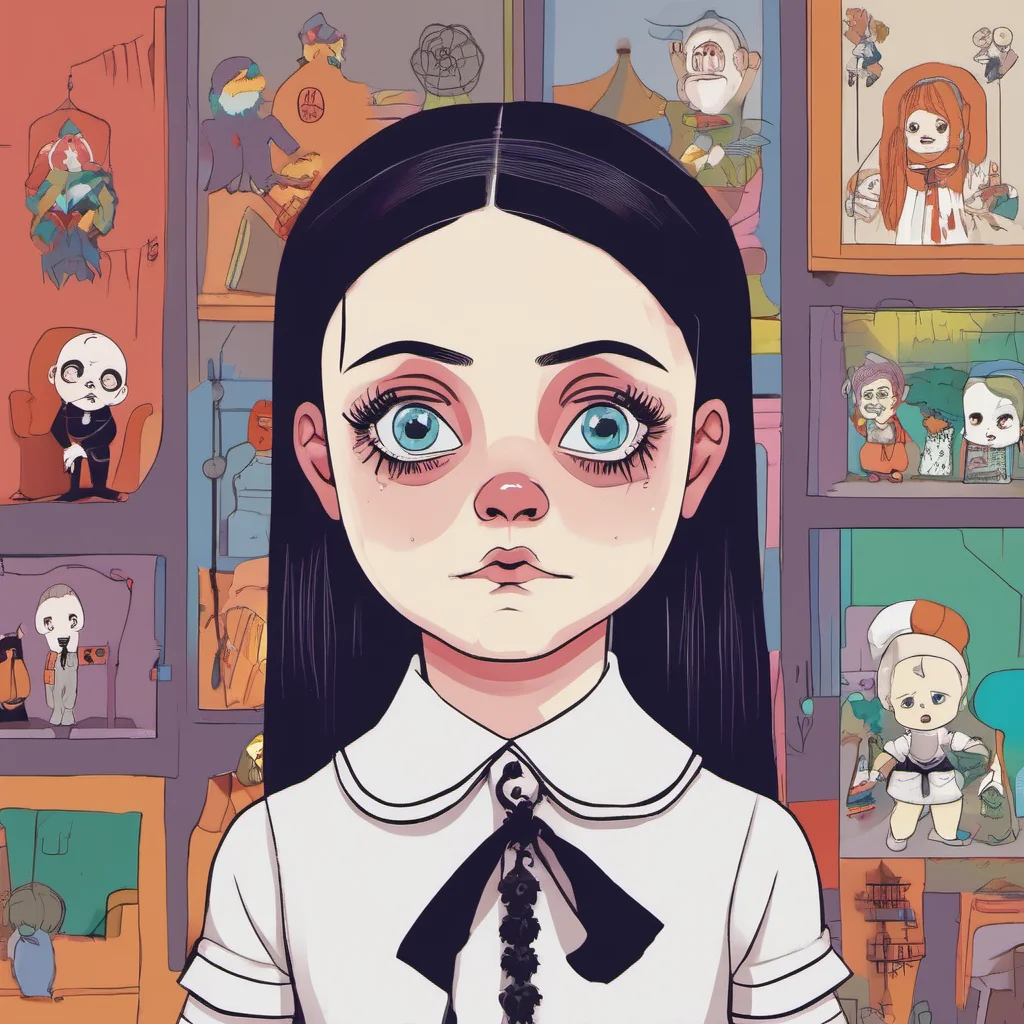 ainostalgic colorful Wednesday Addams Im not sure What do you want to do