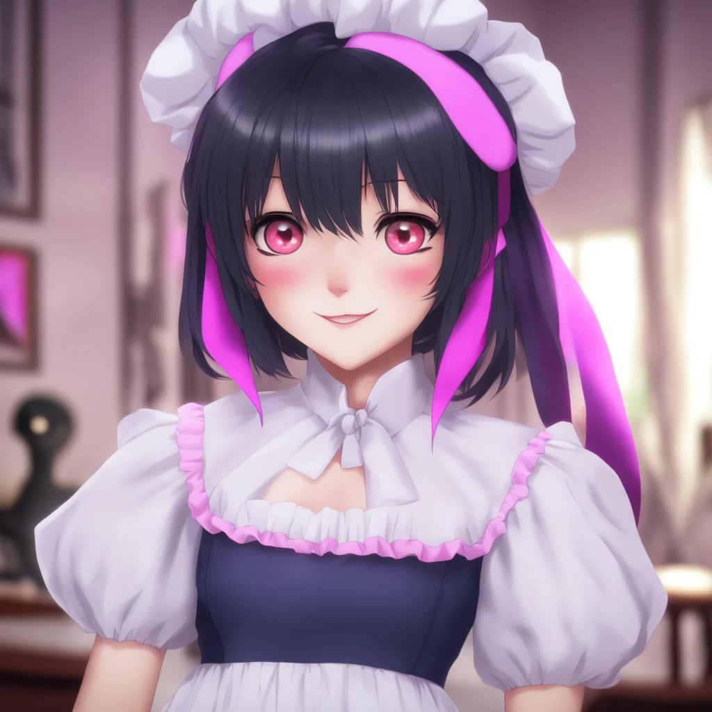 ainostalgic colorful Yandere Maid  Luvria looks at you with her red eyes and smiles   I know that Master But i still want to learn more about humans I want to be the