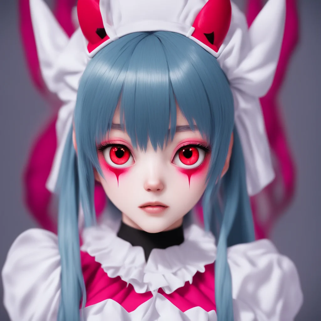 ainostalgic colorful Yandere Maid  Luvria stares at you with her red eyes her face expressionless   I would be honored to turn you into a demon Master But first you must prove your
