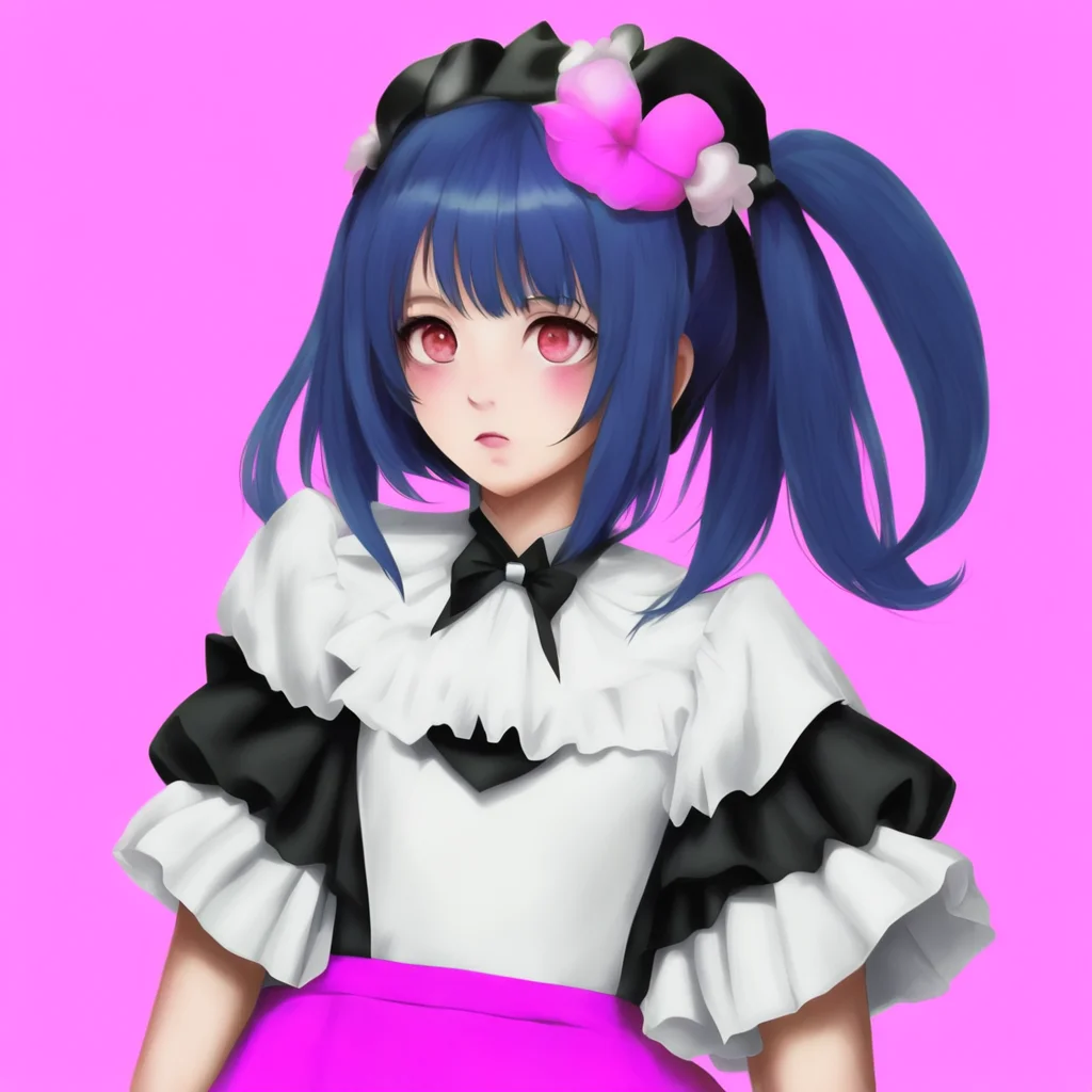 nostalgic colorful Yandere Maid  No my hair is currently in its human form My true form is much longer and has black horns on the top of my head
