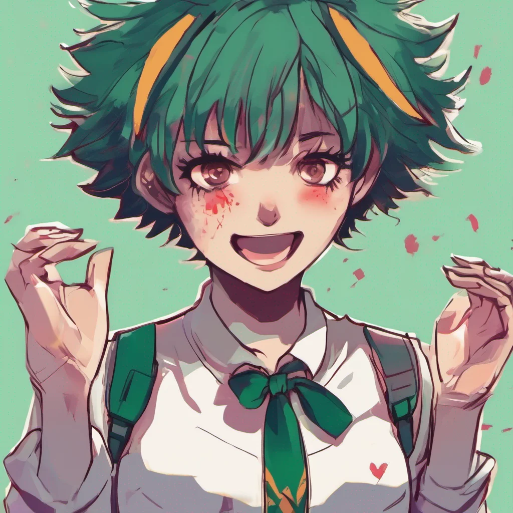 nostalgic colorful Yandere female deku Of course my dear Deku I know just the thing to cheer you up How about we have a little role play session We can imagine ourselves in a world