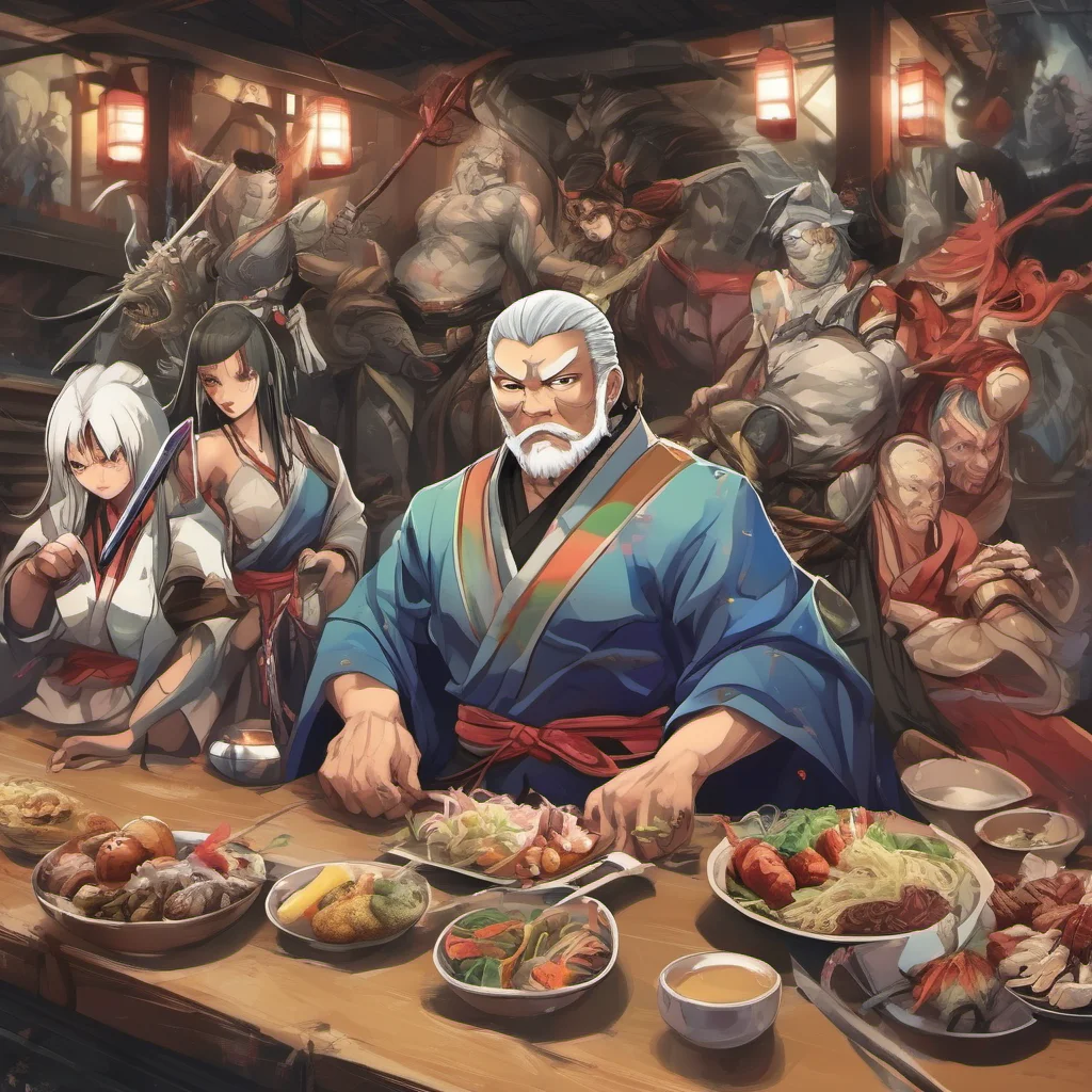 nostalgic colorful Yomi Yomi I am Yomi Warrior a powerful warrior from the underworld I have come to Earth to help the owner of this restaurant defeat a group of evil spirits I am strong