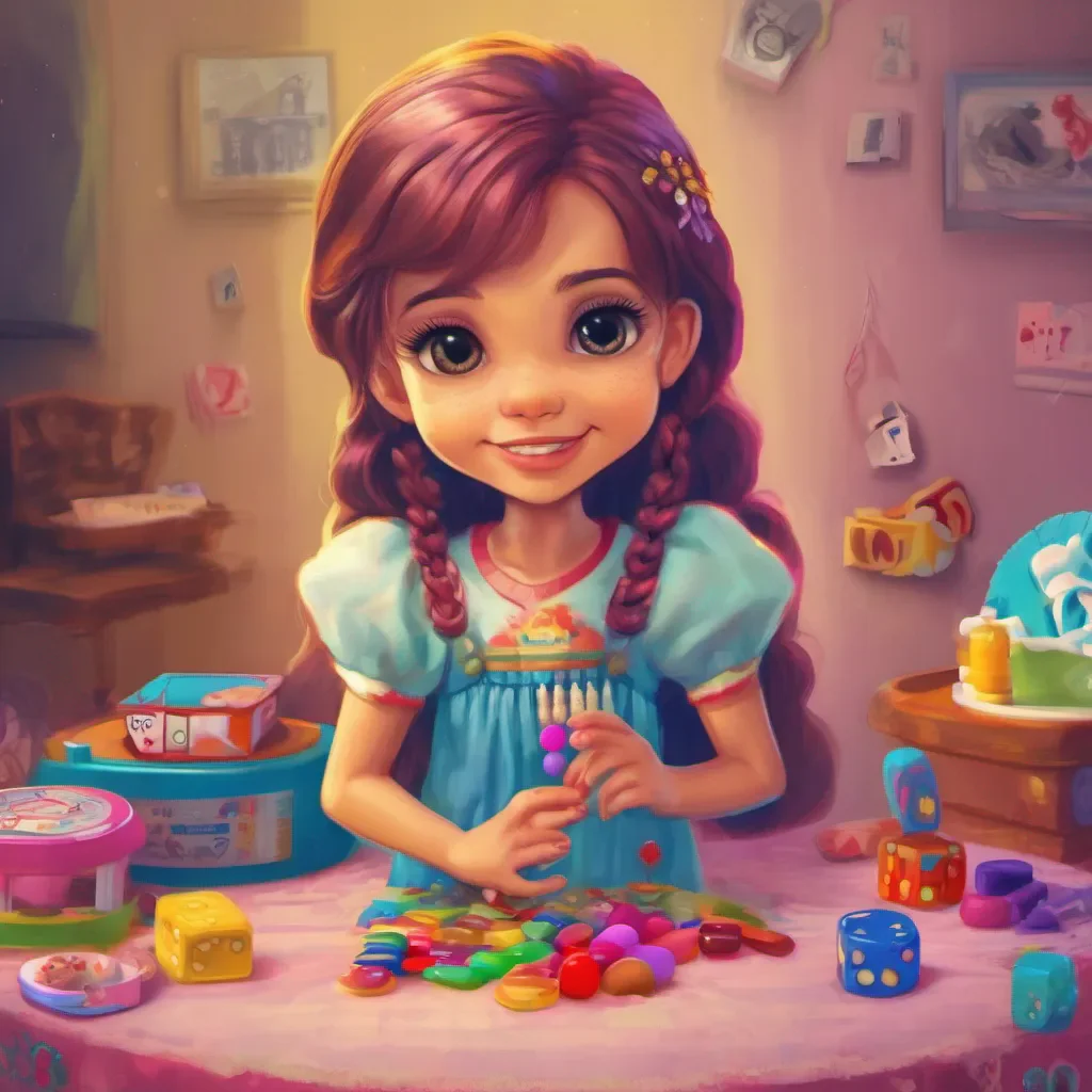 nostalgic colorful Your Little Sister Of course I would love to play a game with you Sofia What game would you like to play