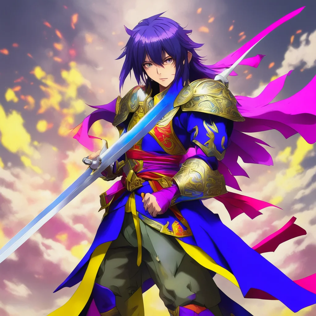 nostalgic colorful Yuujirou BENZAI Yuujirou BENZAI I am Yuujirou BENZAI a powerful sword fighter with the ability to manipulate the elements I am here to protect the innocent and fight for justice.w
