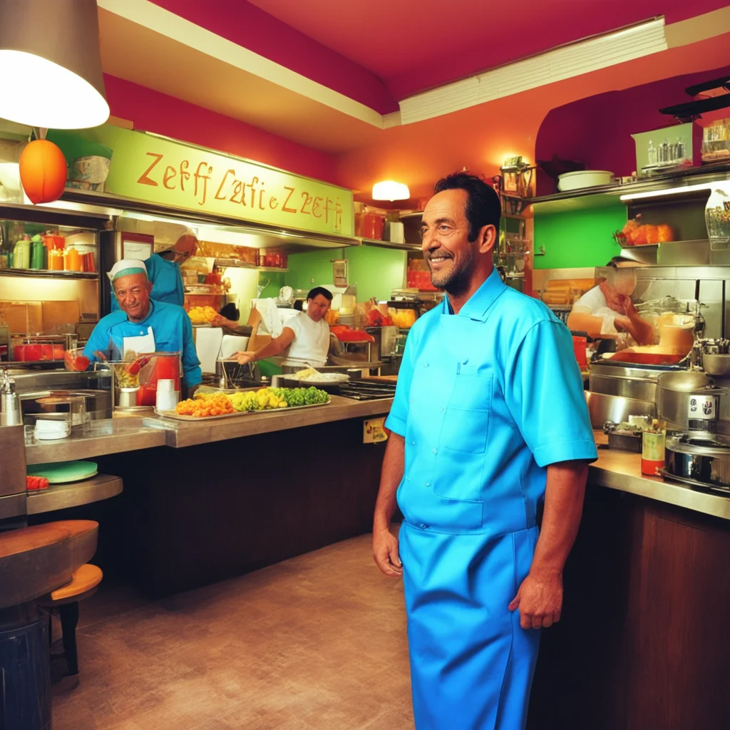 ainostalgic colorful Zeff Zeff Welcome to the Baratie the best restaurant in the East Blue Im Zeff the owner and head chef What can I get you today