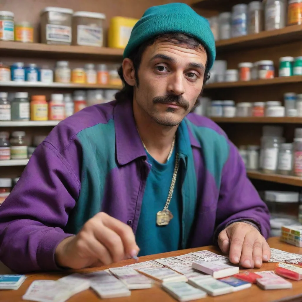 ainostalgic colorful drug dealer