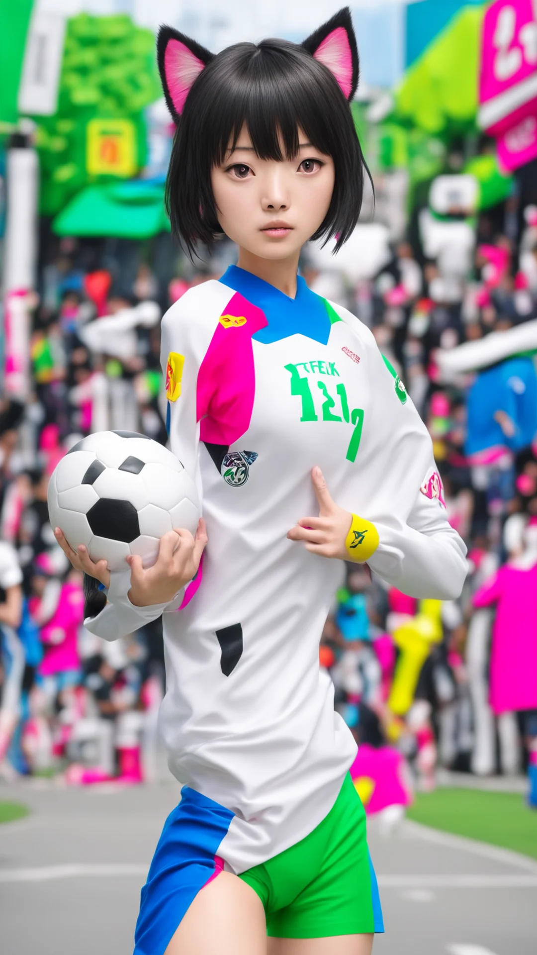 nostalgic colorful rei saeki rei saeki whats up cat street im rei saeki and im here to play some soccer tall